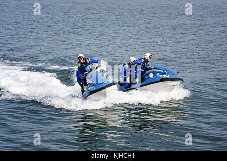 Rom, Italien, 9. Mai 2009: maritime Polizei, besondere Polizei Abteilung für Italien, Zug am Meer mit Gewässer, in einem öffentlichen Ausübung während der Stockfoto