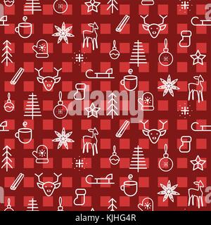 Dunkel rot karierten neues Jahr einfache Symbol vektor Muster. Stock Vektor