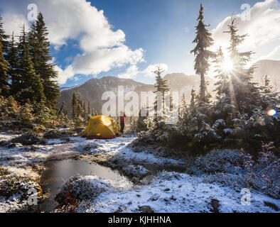 Ein frostiger Morgen, Pemberton, British Columbia. Stockfoto