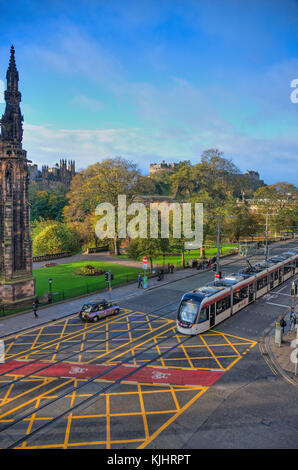 Edinburgh Tram an der Princes Street, Edinburgh Stockfoto