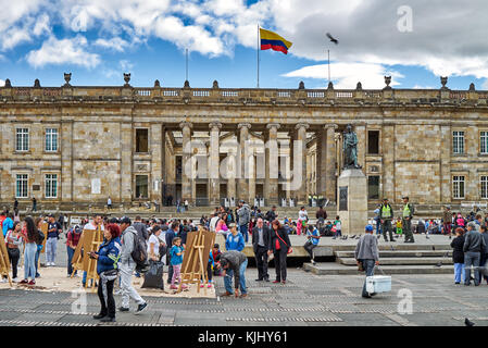 Capitolio Nacional, Plaza de Bolivar, Bogota, Kolumbien, Südamerika Stockfoto