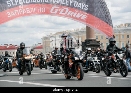 Saint Petersburg, Russland - 13. August 2016. harley davidson Tage. Welt Bike Festival in Russland. Stockfoto