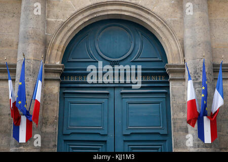 Französischen republikanischen Motto: Freiheit, Gleichheit, Brüderlichkeit. Frankreich. Stockfoto