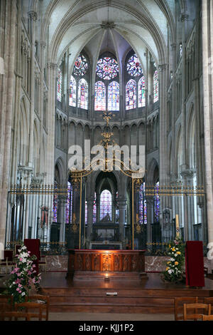 Der Kathedrale von Auxerre, dem heiligen Stephan geweiht. Der Chor. Frankreich. Stockfoto
