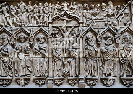 Die Abtei von Saint-Germain d'Auxerre. Passion Jesu. Holz geschnitzt. 15. Jahrhundert. Frankreich. Stockfoto