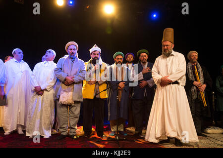 Mawlid (Prophet Muhammad's Geburtstag) feiern in Paris, Frankreich. Sufi Moslems. Stockfoto