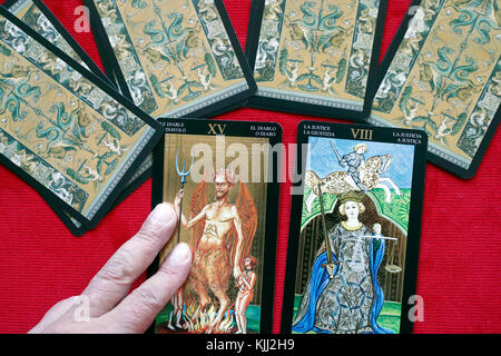 Tarot Karten. Der Teufel. Stockfoto
