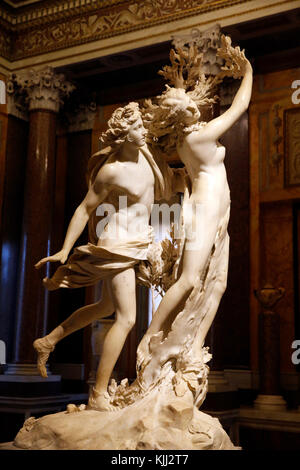 Die Galleria Borghese, Rom. Gian Lorenzo Bernini, Apollo und Daphne. Marmor, 1622/1625. Italien. Stockfoto