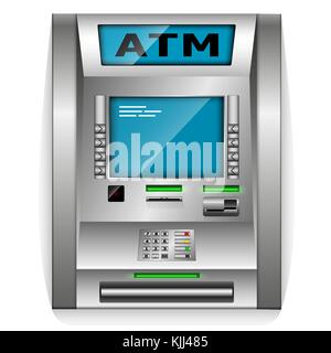 Atm-Geldautomaten. Metallkonstruktion. high Detail. 3d Stock Vektor