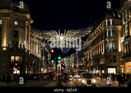 Weihnachtsschmuck Regent Street London Stockfoto