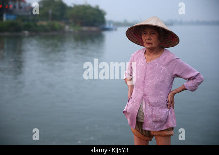 Porträt einer älteren Frau. Hoi An. Vietnam. Stockfoto