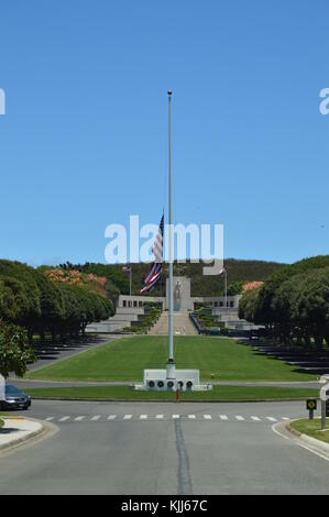 Denkmal für die Gefallenen in Honolulu Friedhof. Oahu, Hawaii, USA, EEUU. Stockfoto