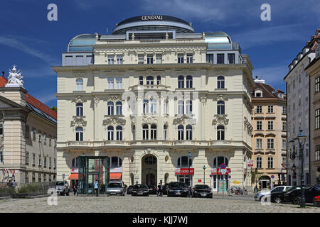 Wien, Österreich - 11. Juli 2015: Generali Versicherung Gebäude am Hof in Wien, Österreich. Stockfoto