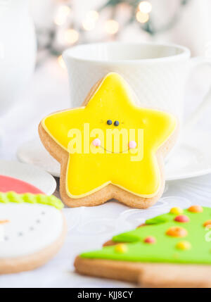 Geschmückten gingebread Cookies. Stockfoto