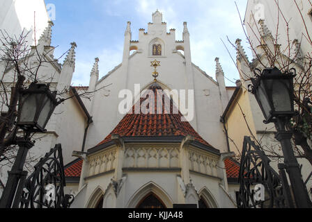 Neugotischen Fassade von Maisel Synagoge (maiselova synagoga) in Prag, Tschechische Republik Stockfoto