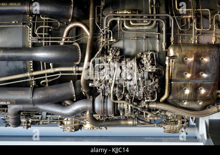 Pratt & Whitney J58 turbojet Jet Engine Detail, wie Sie auf der SR-71 Flugzeuge, Duxford, England. Stockfoto