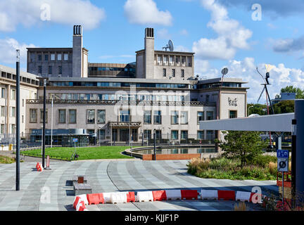 Ehemalige Gebäude des Internationalen Strafgerichtshofs für das ehemalige Jugoslawien (ICTY) in Den Haag, internationale Stadt des Friedens, Niederlande. Stockfoto