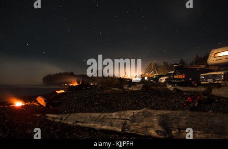 Surf Camp, Jordan River, British Columbia. Stockfoto