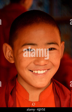 Junge tibetische Mönch. Nepal. Stockfoto