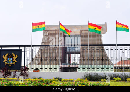 Accra, Ghana - 23, 2012 Februar: Das flagstaff House, gemeinhin als "flagstaff House" bekannt ist, ist der Präsidentenpalast in Accra, dient als Resi Stockfoto