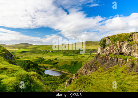 Blick von der Fairy Glen in der Isle of Skye, Schottland Stockfoto