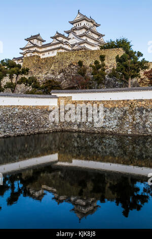 Himeji Castle oder Himejijo hat den Spitznamen Burg Weissreiher dank seiner Weiß elegantes Aussehen, wird Japan die spektakulärsten betrachtet. Th Stockfoto