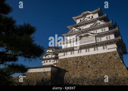 Himeji Castle oder Himejijo hat den Spitznamen Burg Weissreiher dank seiner Weiß elegantes Aussehen, wird Japan die spektakulärsten betrachtet. Th Stockfoto