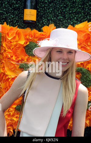 JERSEY CITY, NJ - 4. JUNI: Gast nimmt am 4. Juni 2016 am 9. Jährlichen Veuve Clicquot Polo Classic im Liberty State Park in Jersey City, New Jersey Teil. Personen: Gast Stockfoto
