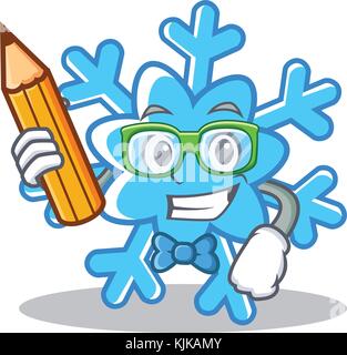 Student Schneeflocke Charakter Cartoon Stil Stock Vektor