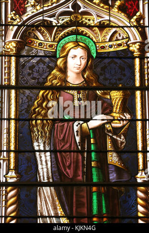 Kathedrale Saint Pierre. Glasfenster. Maria Magdalena. Genf. Die Schweiz. Stockfoto