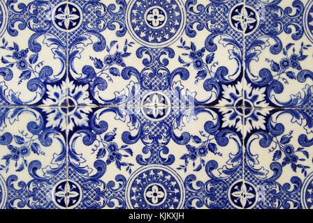 Traditionelle portugiesische Fliesen. blau Stockfoto