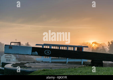 Foxton locks bei Sonnenaufgang, Leicestershire Stockfoto