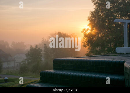 Sonnenaufgang über foxton Locks, Leicestershire Stockfoto