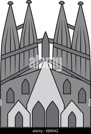 Kirche Sagrada Familia icon Bild Kirche Sagrada Familia Symbol im Stock Vektor