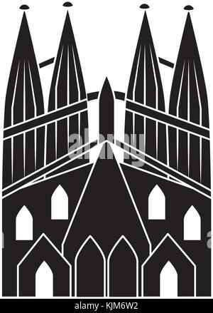 Kirche Sagrada Familia icon Bild Kirche Sagrada Familia Symbol im Stock Vektor