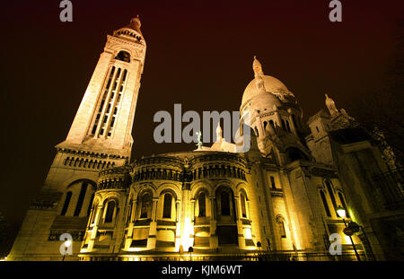 Seitenansicht der Basilika Sacré Coeur, Paris Stockfoto