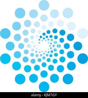 Sea Wave blau Logo. digitale Revolution Technology, Kreise unterzeichnen. runde Schriftzug. Download Symbol. Stock Vektor