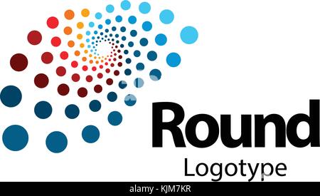 Ungewöhnliche Gehirn, kreisförmigen abstrakte Logo. Neue digitale Technologie runden Logo. computer Innovation anmelden. kreis Vektorformen. farbenfrohe Kunst wissenschaft Symbol. Stock Vektor