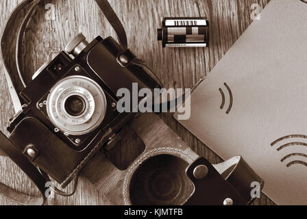 Jahrgang alter Film Foto Kamera Stockfoto
