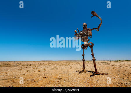 Einer der Metall zahlen Mutonia Sculpture Park. Stockfoto