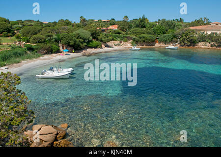 Der Strand von Piccolo Romazzino, Costa Smeralda, Sardinien, Italien Stockfoto