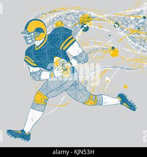 American football player mit Grafik Wanderwege Stock Vektor