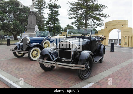 Die Vintage Cars in Napier - Retro auf Rädern. Stockfoto