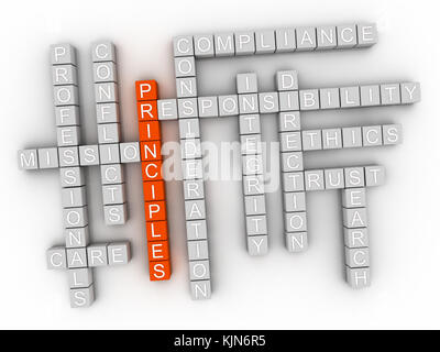 3d-Grundsätze Konzept word Cloud Stockfoto