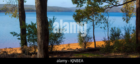 Ruhigen malerischen Blick von Potter's Gorge in Wellington National Park in der Nähe von Collie South Western Australien an einem bewölkten Nachmittag Mitte Winter. Stockfoto