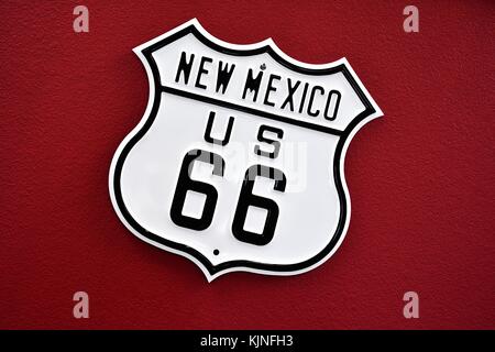 Historische Route 66 Singen in New Mexico, USA. Stockfoto