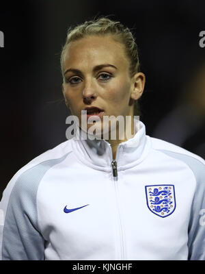 Die Engländerin Toni Duggan beim Frauen-WM-Qualifikationsspiel 2019 im Banks's Stadium, Walsall. DRÜCKEN SIE VERBANDSFOTO. Bilddatum: Freitag, 24. November 2017 Stockfoto