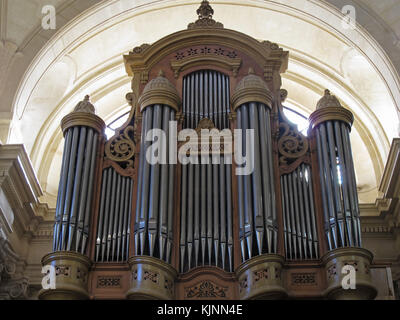 Großen Orgel, gebaut von Aristide Cavaillé-Coll im Jahre 1846, Temple de protestan pentemont, Kirche, rue de Grenelle, Paris, Frankreich, Europa Stockfoto