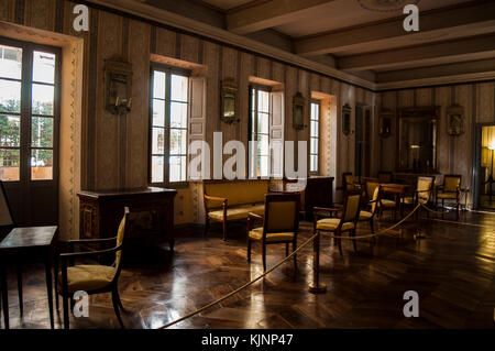 Ajaccio: die Galerie, großartiges Zimmer für die Gäste, in der Maison Bonaparte, dem Stammsitz der Familie Bonaparte und der Geburtsort von Napoleon Stockfoto