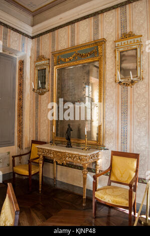 Ajaccio: die Galerie, großartiges Zimmer für die Gäste, in der Maison Bonaparte, dem Stammsitz der Familie Bonaparte und der Geburtsort von Napoleon Stockfoto